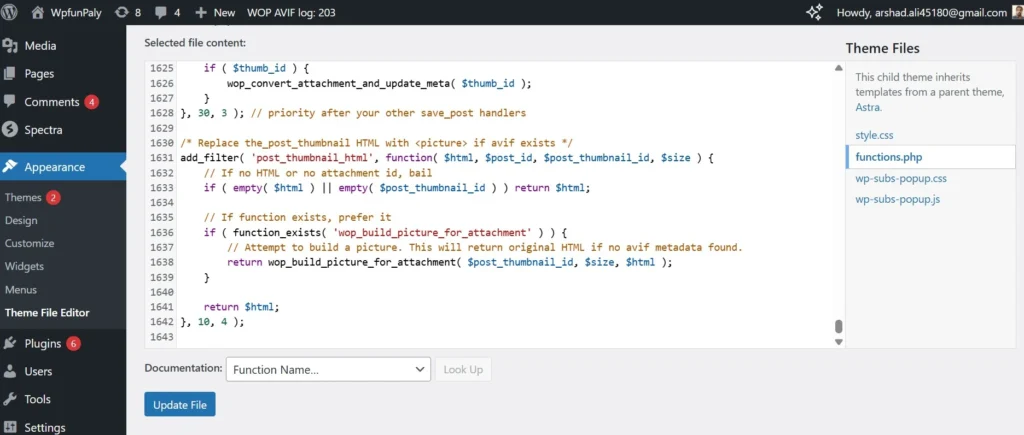 Image Convert to AVIF function
