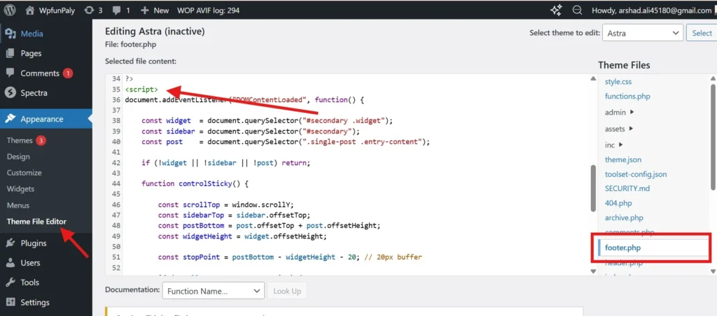 Sticky Table of Contents in WordPress 3
