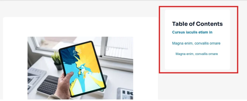 Sticky Table of Contents in WordPress 4