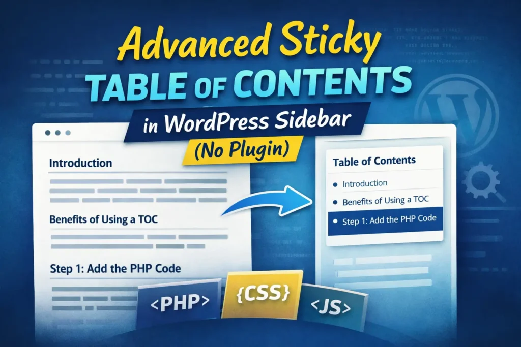 sticky table of content in wordpress feature img